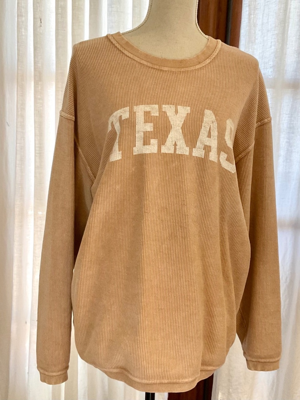 TEXAS KNIT SHIRT RIBBED BOUTIQUE OVERSIZED TOP M/L/XL 14/16 NWOT